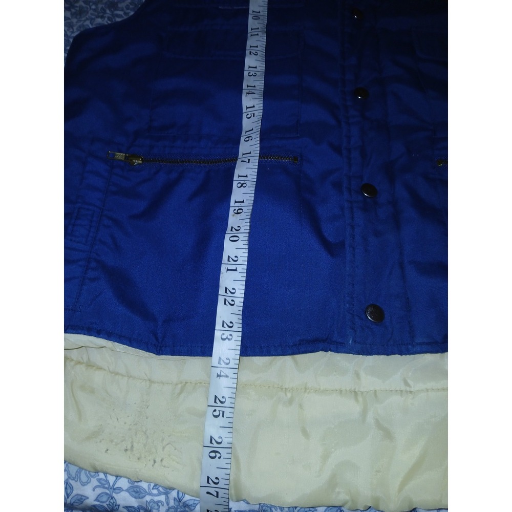 Vintage Sears Fieldmaster Vest Mens Large Blue Utility Cargo Vest - Picture 9 of 12